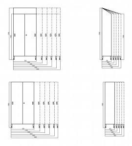 Dimentions for sliding door cupboards