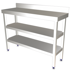 wall stainless steel tables with under shelf